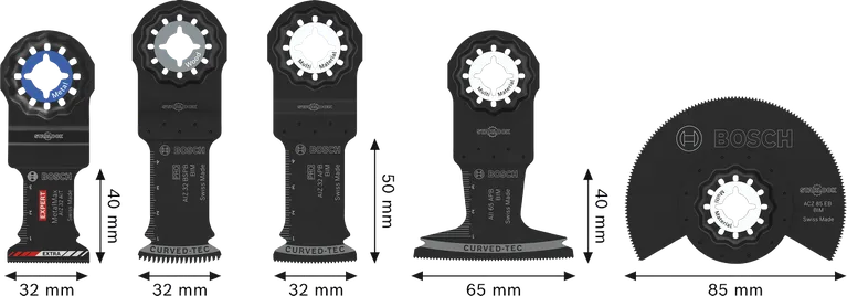 Bosch 5-osaline lõikekomplekt multitööriistaga täppistöödeks.